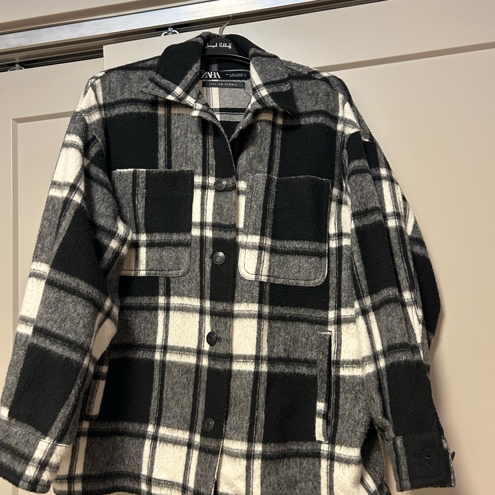 Zara Oversized Checkered Plaid Jacket